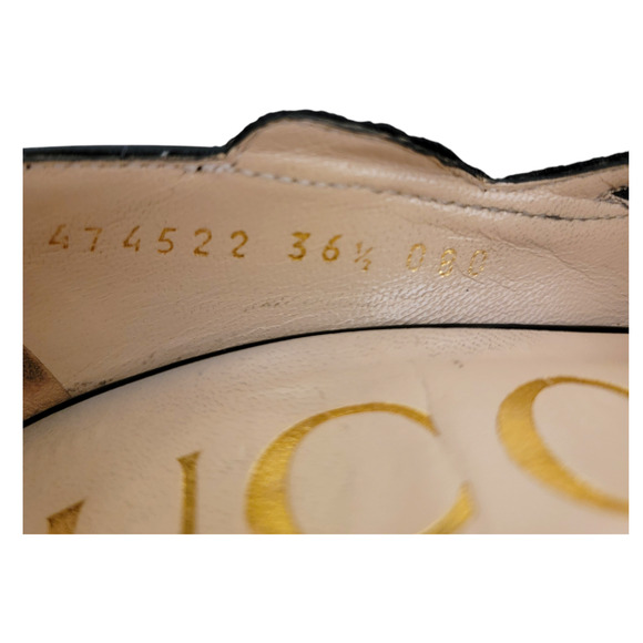 Gucci Ophelia Floral Embroidered Black Leather Pointed Toe Heels Pumps 36.5 6.5 - Picture 5 of 13